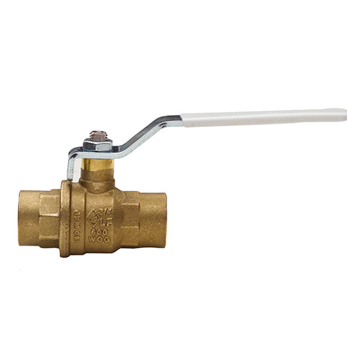 RUBINETTERIE BRESCIANE SERIES 1615 LF FULL PORT LEAD FREE BRASS BALL VALVE W/ SOLDER ENDS AND LEVER HANDLE