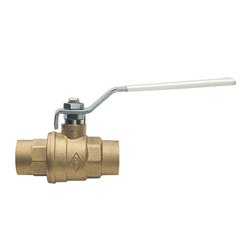 RUBINETTERIE BRESCIANE SERIES 1715 LF FULL PORT LEAD FREE BRASS BALL VALVE W/ SOLDER ENDS AND LEVER HANDLE