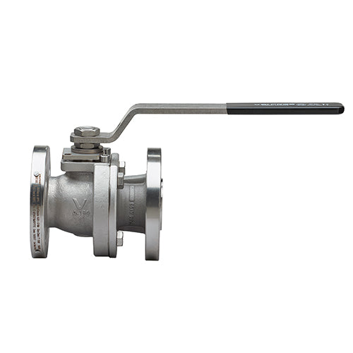 VALPRES SERIES 68R015 API 608 SUPER DUPLEX STAINLESS STEEL ANSI 150 FLANGED, FULL PORT, SPLIT-BODY BALL VALVE W/ ISO 5211 PAD AND DOUBL "D" STEM