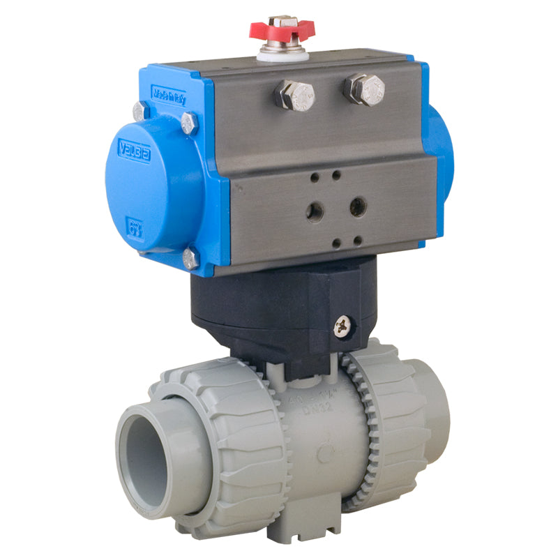 BONOMI SERIES CPVC-BV2 2-WAY BALL VALVE AND VALBIA PNEUMATIC ACTUATOR