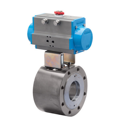 BONOMI SERIES 720288 2-WAY ST. ST. BODY ANSI CLASS 300 FLANGED WAFER STYLE BALL VALVE AND VALBIA PNEUMATIC ACTUATOR