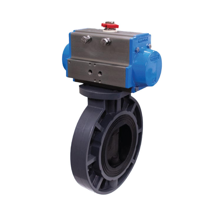 BONOMI SERIES PVCBFVV FKM (VITON) SEATS PVC BUTTERFLY VALVE AND VALBIA PNEUMATIC ACTUATOR