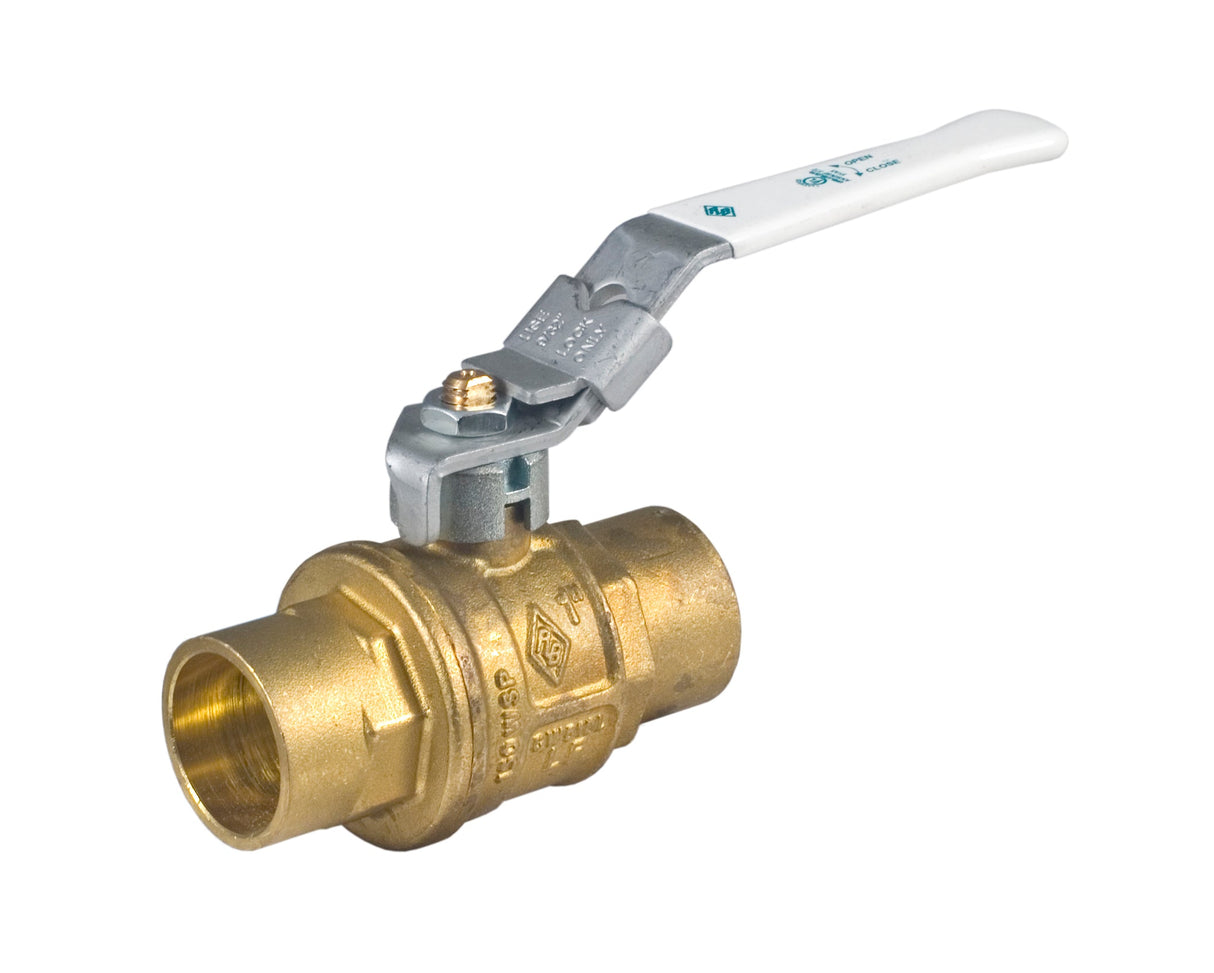 RUBINETTERIE BRESCIANE SERIES 1725 LF FULL PORT LEAD FREE BRASS BALL VALVE FNPT THREADED W/LEVER HANDLE, W/ SS TRIM