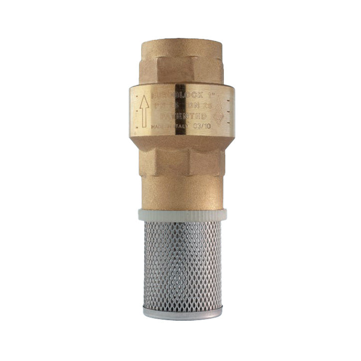 BONOMI 100102 HIGH FLOW RATE BRASS SPRING LOADED FOOT CHECK VALVE FNPT THREADED WITH NBR SEAT