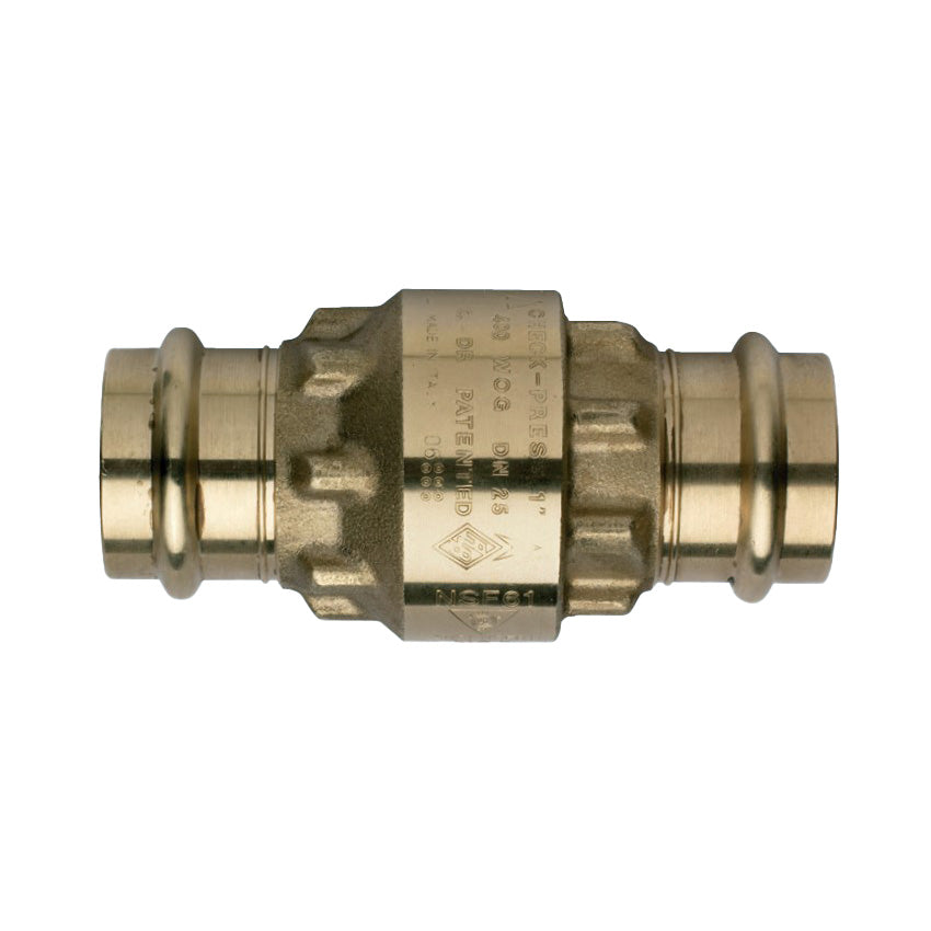 BONOMI 100612LF HIGH FLOW RATE SPRING LOADED LEAD FREE BRASS CHECK VALVE WITH EURO-PRESS CONNECTIONS