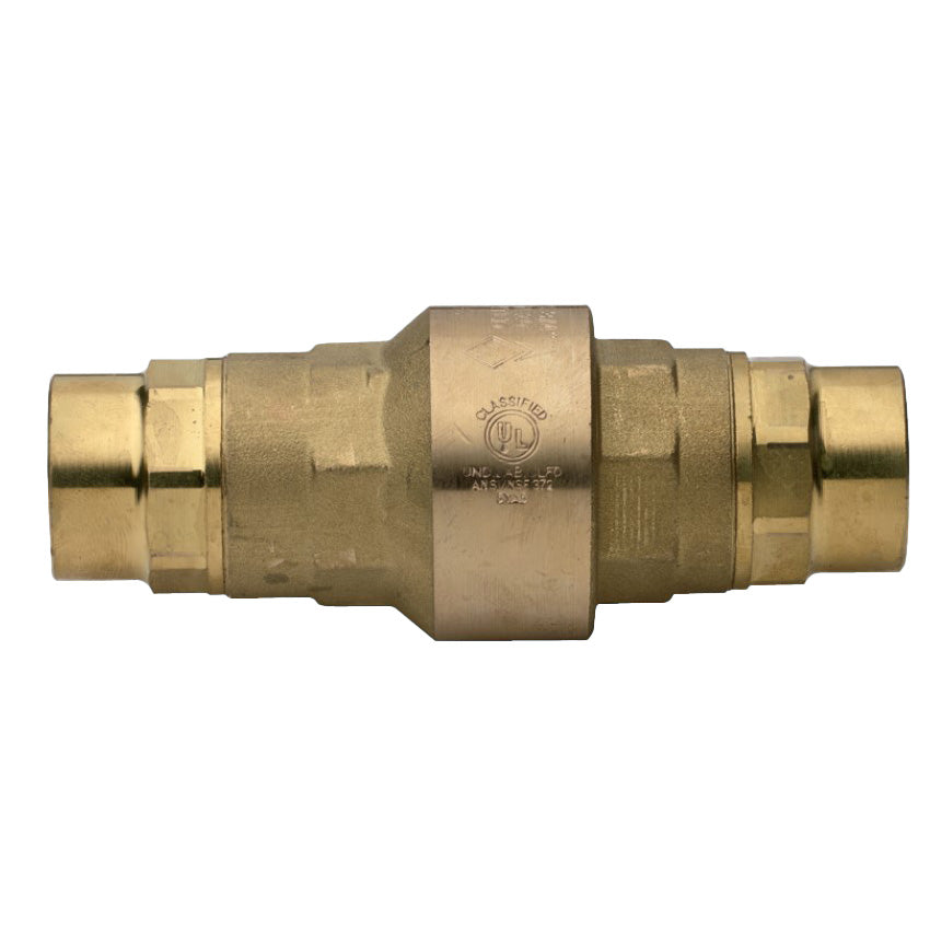 BONOMI 100712LF HIGH FLOW RATE SPRING LOADED LEAD FREE BRASS CHECK VALVE WITH SOLDER ENDS