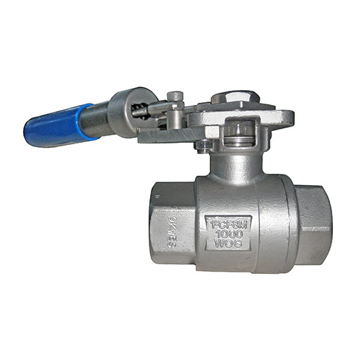 BONOMI SERIES 2200SRL DEADMAN SPRING RETURN LEVER FULL PORT STAINLESS STEEL BALL VALVE, FNPT THREADED