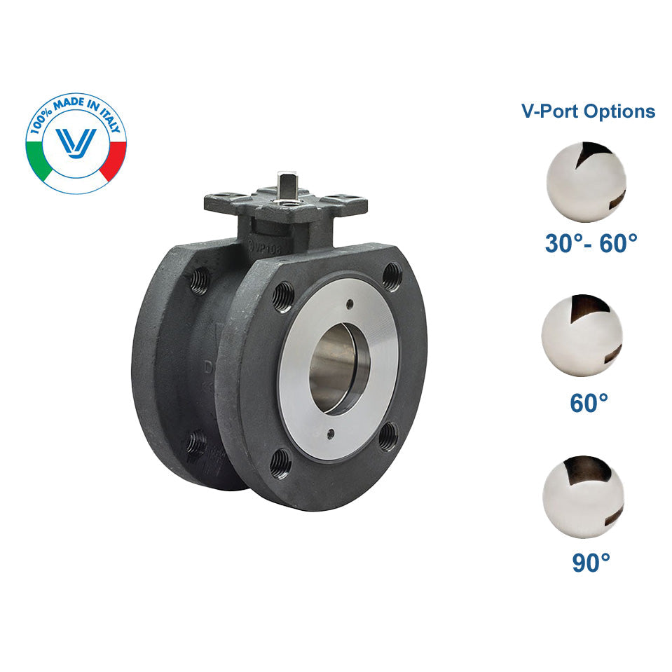 VALPRES SERIES 724102V STAINLESS STEEL DIRECT MOUNT FLANGED ANSI 150 WAFER V-BALL VALVE