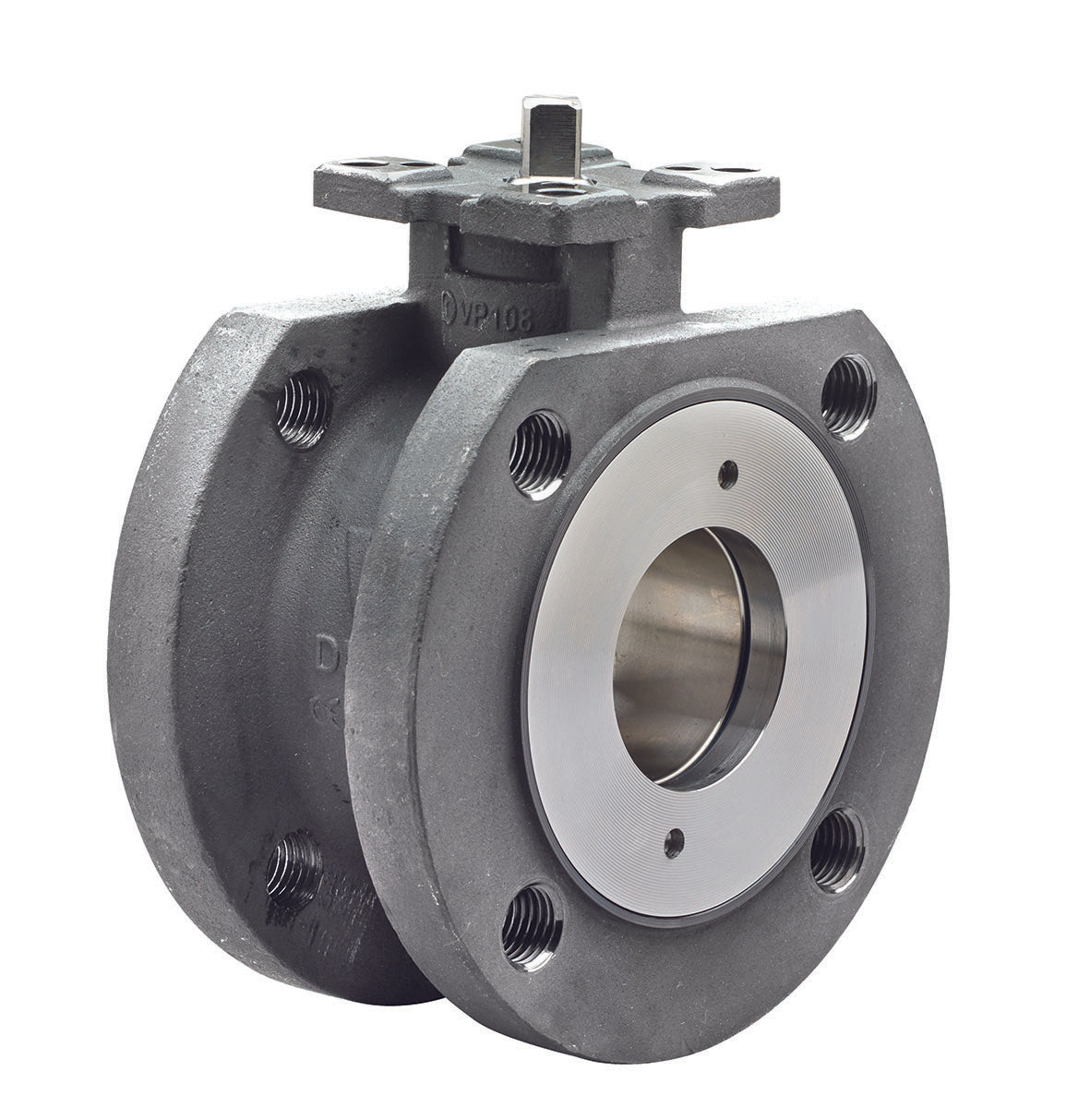 VALPRES SERIES 723101 STAINLESS STEEL DIRECT MOUNT FLANGED ANSI 150 WAFER V-BALL VALVE