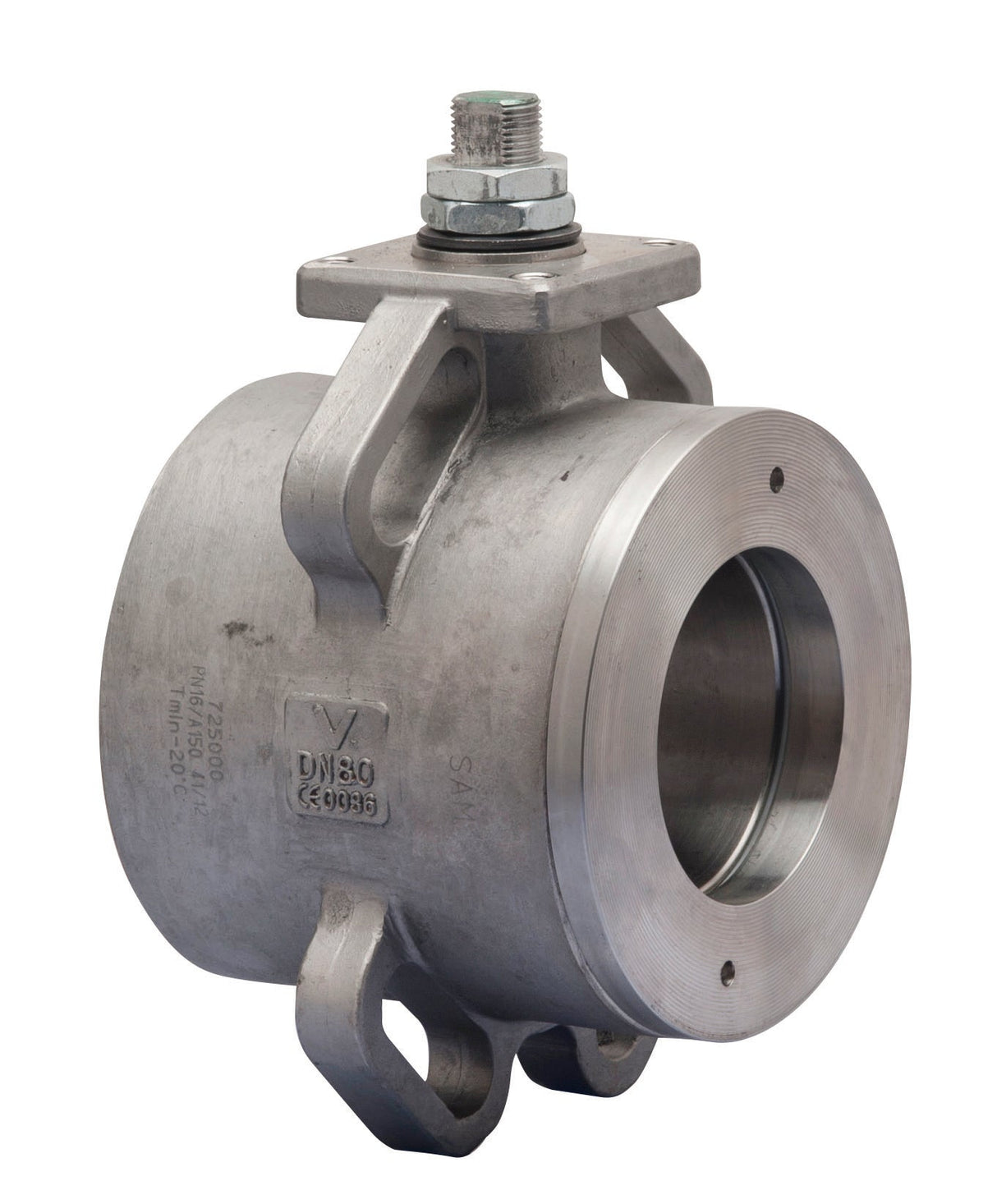 VALPRES SERIES 725002 STAINLESS STEEL FLANGED ANSI 150 "TRUE" WAFER BALL VALVE FOR STEAM