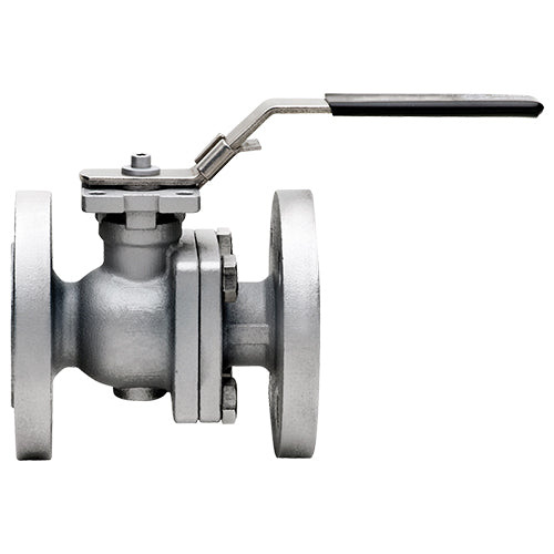 VALPRES SERIES 766000 STAINLESS STEEL FLANGED ANSI 150 SPLIT-BODY, FULL PORT BALL VALVE W/LOCKING HANDLE AND ISO 5211 DIRECT MOUNTING PAD