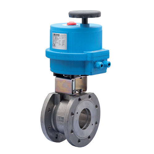 BONOMI 8E076 SERIES 720016 2-WAY ST. ST. BODY ANSI CLASS 150 FLANGED WAFER STYLE BALL VALVE AND PLASTIC ELECTRIC ACTUATOR