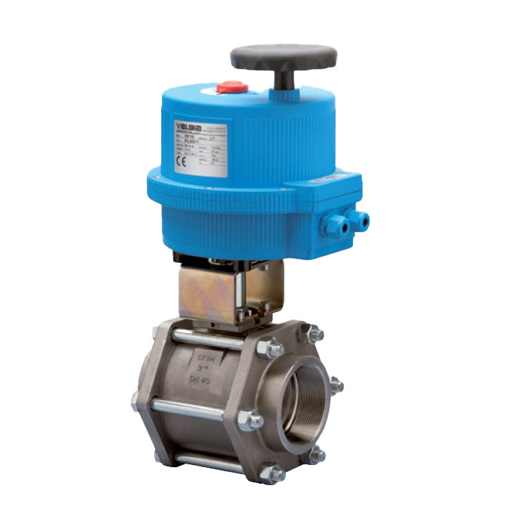 BONOMI 8E710061 WITH SERIES 710061 2-WAY ST. ST. BODY 3-PIECE SW ENDS BALL VALVE AND PLASTIC VALBIA ELECTRIC ACTUATOR