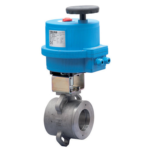 BONOMI 8E725002 SERIES 725002 2-WAY ST. ST. BODY ANSI CLASS 150 TRUE WAFER STYLE BALL VALVE AND PLASTIC VALBIA ELECTRIC ACTUATOR