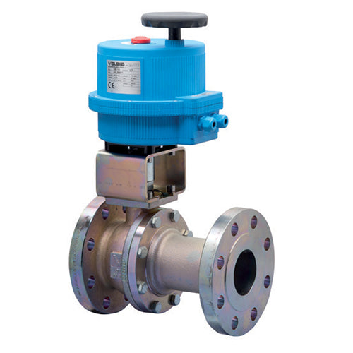 BONOMI 8E761030 WITH SERIES 761030 2-WAY ST. ST. ANSI CLASS 300 FIRE SAFE DESIGN FLANGED SPLIT BODY BALL VALVE AND PLASTIC VALBIA ELECTRIC ACTUATOR