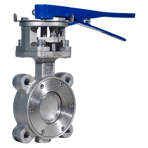 BONOMI SERIES 9101 STAINLESS STEEL MANUALLY OPERATED ANSI 150, HIGH-PERFORMANCE LUG STYLE, BUTTERFLY VALVE