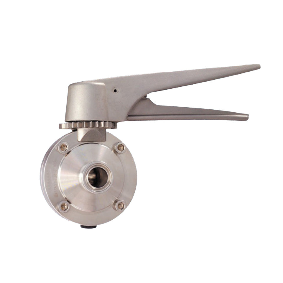 BONOMI SERIES BFVSTCE CAVITY-FILED STAINLESS STEEL SANITARY BUTTERFLY VALVE WITH SANITARY TRI-CLAMP ENDS AND EPDM SEATS