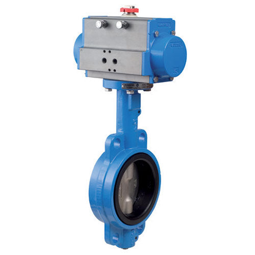 BONOMI NSF APPROVED SERIES N500S EPOXY COATED CAST IRON BODY ST. ST. DISC EPDM SEATS WAFER STYLE BUTTERFLY VALVE AND VALBIA PNEUMATIC ACTUATOR