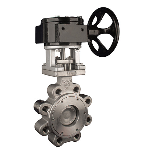 BONOMI SERIES G9301 STAINLESS STEEL GEAR OPERATED ANSI 300, HIGH-PERFORMANCE LUG STYLE, BUTTERFLY VALVE