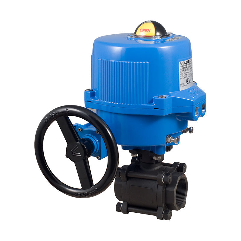 BONOMI M8E0620 WITH SERIES 620LL 2-WAY CARBON STEEL 3-PIECE NPT BALL VALVE AND METAL VALBIA ELECTRIC ACTUATOR