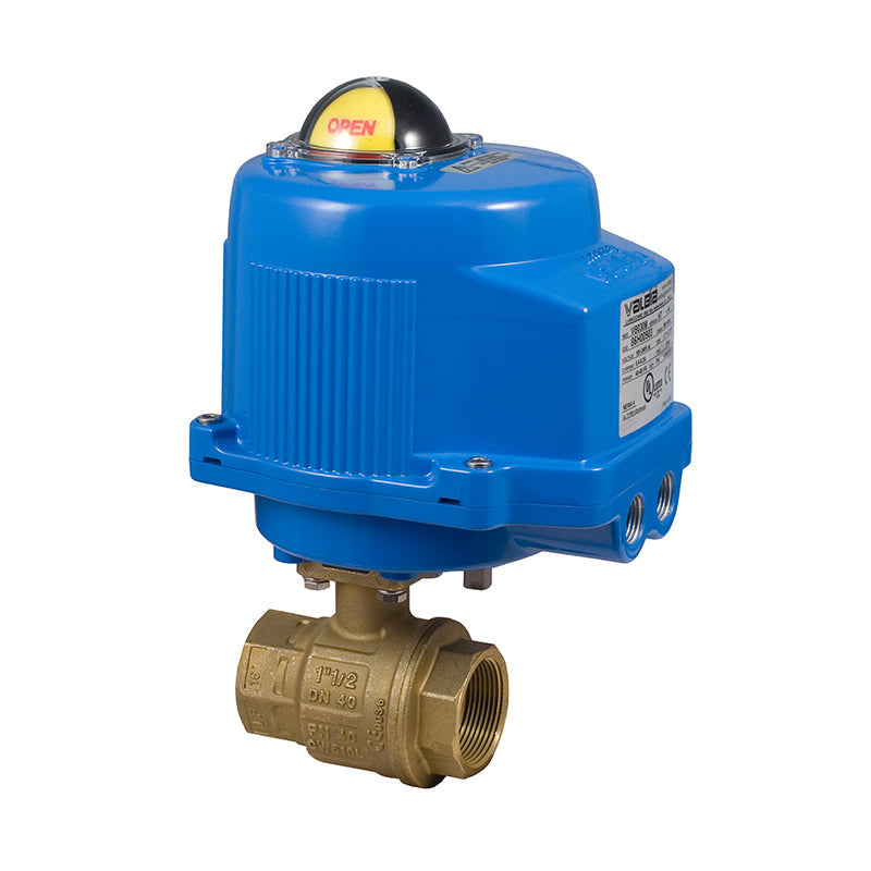BONOMI M8E068LF WITH SERIES 253NLF 2-WAY LEAD FREE BRASS NPT BALL VALVE AND METAL VALBIA ELECTRIC ACTUATOR