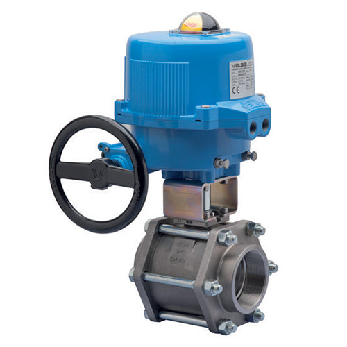 BONOMI M8E710065 WITH SERIES 710065 2-WAY CARBON STEEL 3-PIECE BW BALL VALVE AND METAL VALBIA ELECTRIC ACTUATOR