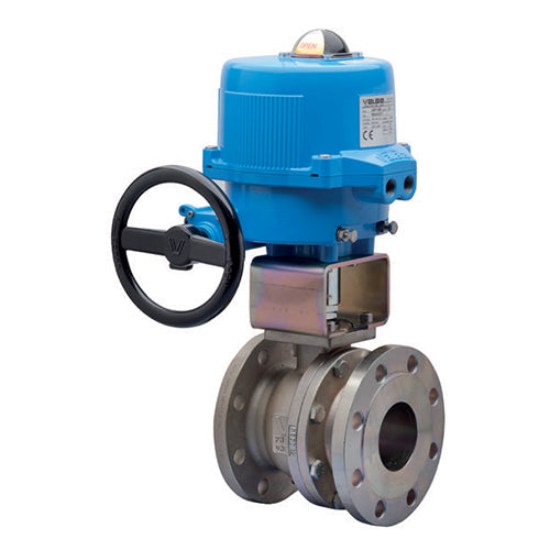 BONOMI M8E085 WITH SERIES 762000 2-WAY CARBON STEEL ANSI CLASS 150 FIRE SAFE DESIGN FLANGED SPLIT BODY BALL VALVE AND METAL VALBIA ELECTRIC ACTUATOR