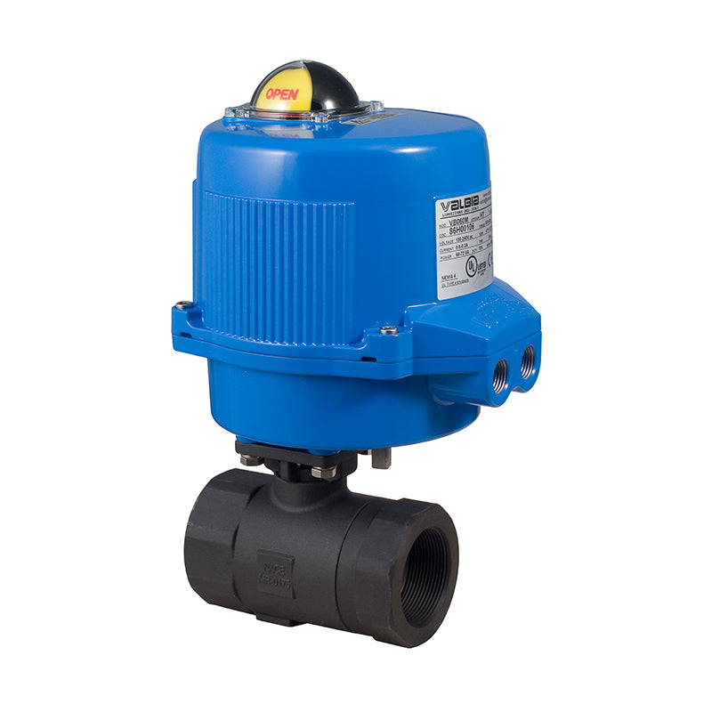 BONOMI M8E3000 WITH SERIES 3000 2-WAY CARBON STEEL 2-PIECE NPT BALL VALVE AND METAL VALBIA ELECTRIC ACTUATOR