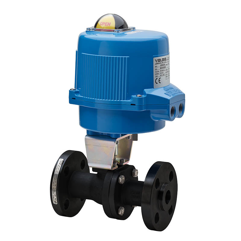 BONOMI M8E68F400 WITH SERIES 68F400 2-WAY CARBON STEEL ANSI CLASS 600 FIRE SAFE DESIGN FLANGED SPLIT BODY BALL VALVE AND METAL VALBIA ELECTRIC ACTUATOR